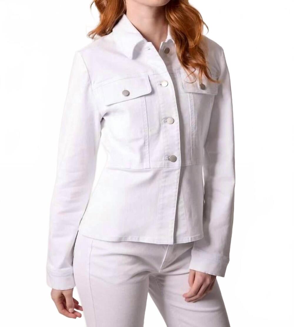 NEW BLUE REVIVAL women's piper peplum denim jacket in white